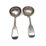 2 victorian silver ladle spoons weight 118g
