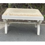 Antique painted window seat, approximate measurements: Height 18 inches, Width 31 inches, Depth 20