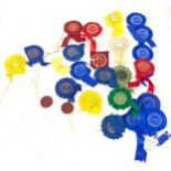 Selection of vintage horse rosettes/ ribbons