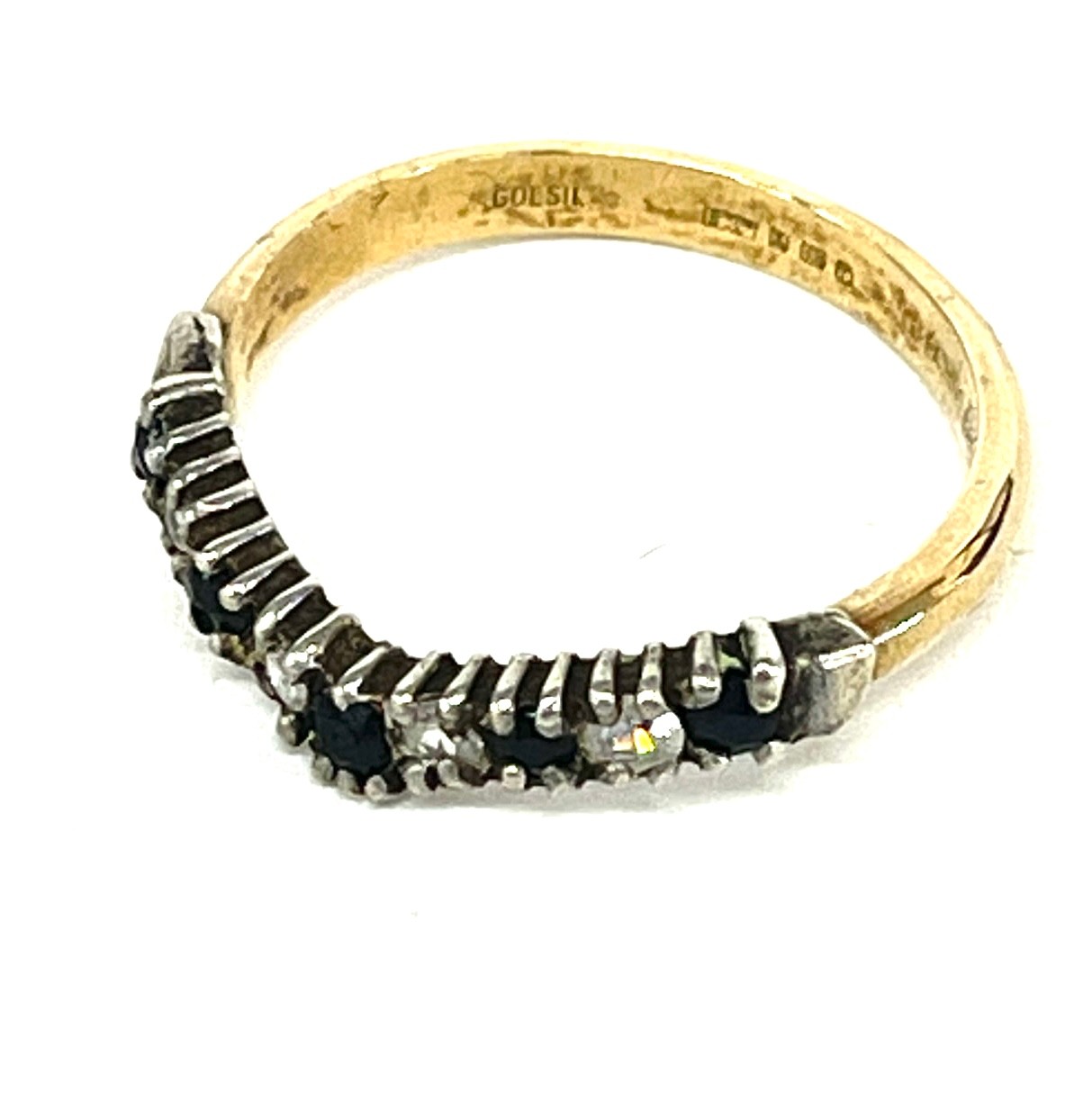 9ct gold ring, silver set stones - Image 3 of 4