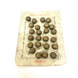 Set of Victorian French 'Paris' brass buttons