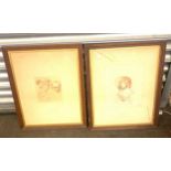 2 Antique oak framed prints