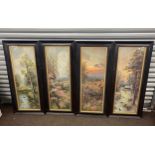 The 4 seasons antique framed prints, approximate measurements: Height 40 inches, Width 8 inches