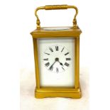 Vintage brass carriage clock, untested