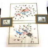 Selection of Framed silks and 1 other