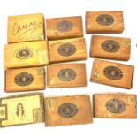 12 vintage cigar boxes (empty)