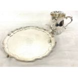 Leicester City football club (i.e leicester tigers) silver plated tray and beer mug