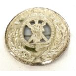 Large Scottish military plaid brooch