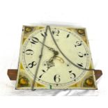 Vintage painted long case clock face, square in shape, approximate measurement 31 cm square