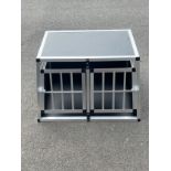 2 door car boot sloping front dog crate, approximate measurements: Height 20.5 inches, Width 32
