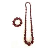 Cherry amber bakelite beads, no internal streaking