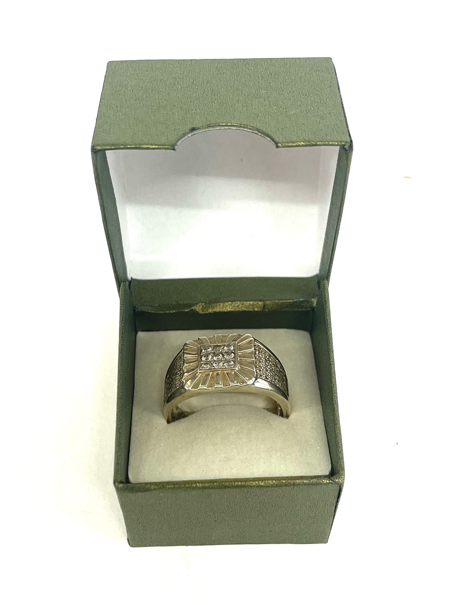 Gents large Silver hallmarked stone ring - Image 4 of 4