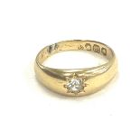 18ct hallmarked mens diamond gypsy ring, approximate weight 5.4g
