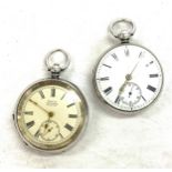 2 Gents hallmarked silver pocket watches to include cased Triumph etc, both untested