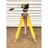 Vintage wooden camera / telescope stand Manfrotto model 128