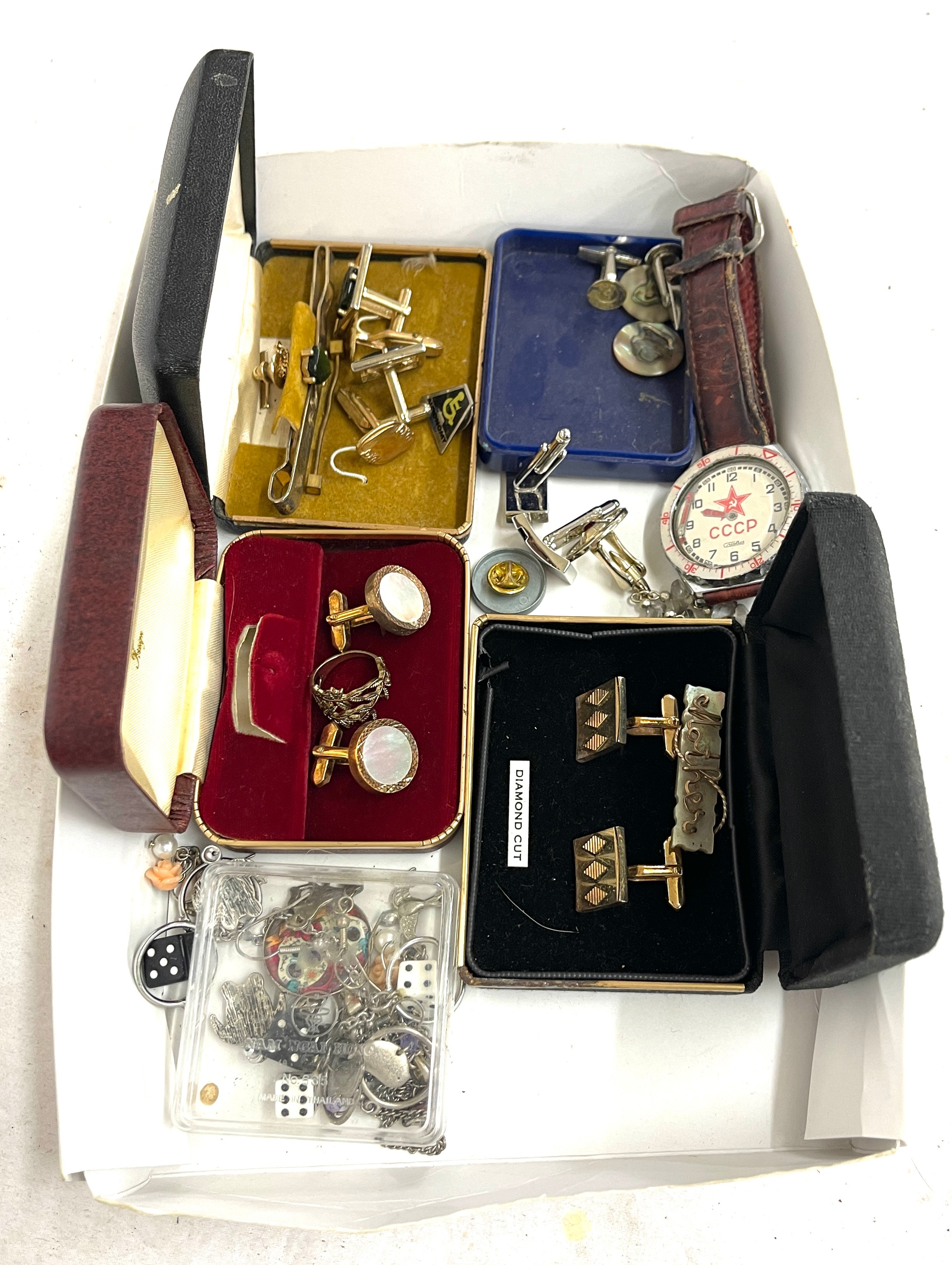 Selection of vintage and later cufflinks etc