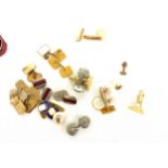 Large selection of assorted cufflinks includes some with enamel