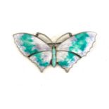 Silver and enamel butterfly brooch, hallmarked