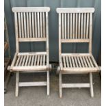 2 Wooden garden folding chairs