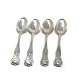 4 Georgian Scottish silver tea spoons 87g