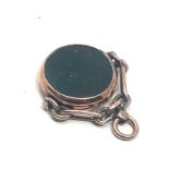 Antique 9ct gold bloodstone spinner fob