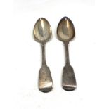 Pair of Antique georgian silver serving spoons measure approx 22cm long total weight 123g