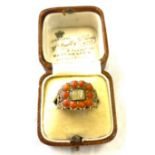 Georgian coral ring in a period box, ring size L, has been re sized