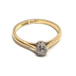 18ct gold diamond solitaire ring (2.4g)