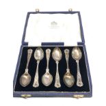 Boxed set of mappin & webb silver tea spoons 90g