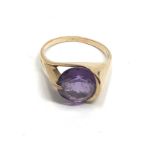 9ct gold amethyst cocktail ring (3.6g)