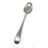 Antique silver basting spoon measures approx 27.5cm long weight 84g