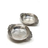 2 continental silver bowls each measure approx 12.5cm wide 9.5cm dia total weight 101g