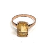 9ct gold vintage citrine ring (3g)