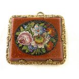 Large antique victorian micro mosaic brooch with panel to reserve