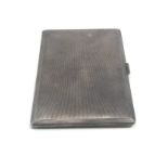 Vintage engine turned cigarette case Birmingham silver hallmarks weight 164g