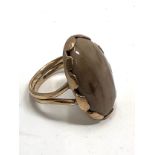 9ct Gold vintage agate cocktail ring (7.3g)