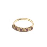 9ct gold half eternity ruby & diamond ring (1.4g)