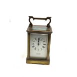Brass carriage clock retailed by t raybrooke dorchester clock is ticking