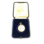 Solid 14ct gold pocket watch, back cover marked 14k