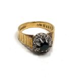 18ct Gold and platinum vintage sapphire & diamond dress ring (4.3g)