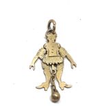 Antique silver gilt articulated dancing jester acrobat charm /pendant figure c1900 measures approx