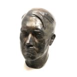 Large bronzed bust of adolf hitler measures approx 30cm tall indistinctive signature on rear
