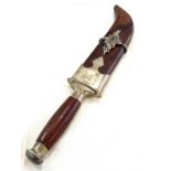 Rob Miller knife, carved dagger, silver detail to shealth