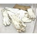 6 Vintage pairs of kid gloves