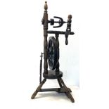 Antique spinning wheel, approximate height 39 inches