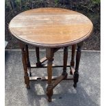 Oak gateleg table, Width 30 inches, Depth 14 inches with leafs down, 41 inches extended, Height 29