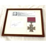 Framed Victorian cross holder signature Henry Robert Bowreman frame measures approx 11"wide by 9"