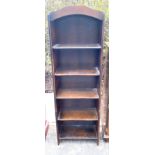 Tall slim 5 shelf bookcases measures approx 55.5" tall 18" wide 8.5" depth