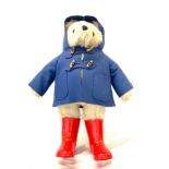 Vintage Paddington bear, with red PB wellies, overall height 20 inches