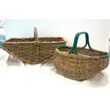 2 Vintage wicker flower baskets